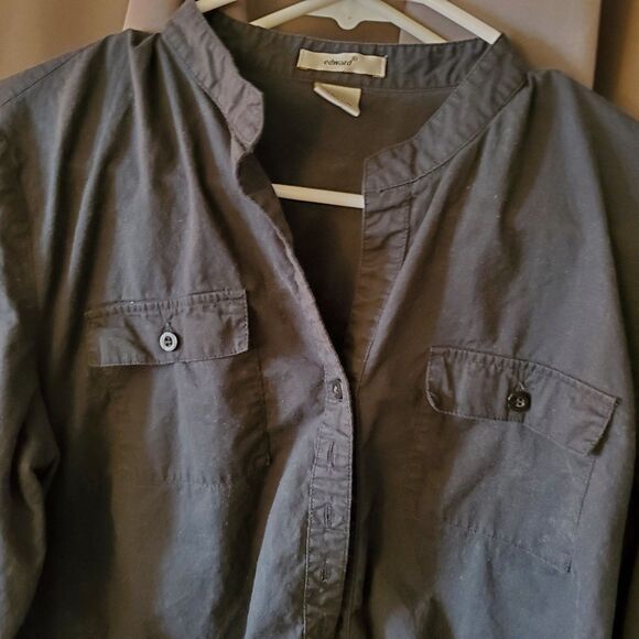 Vtg 90s GAP Cardigan & Edward Black Button Down Shirt, Size M - Picture 5 of 7